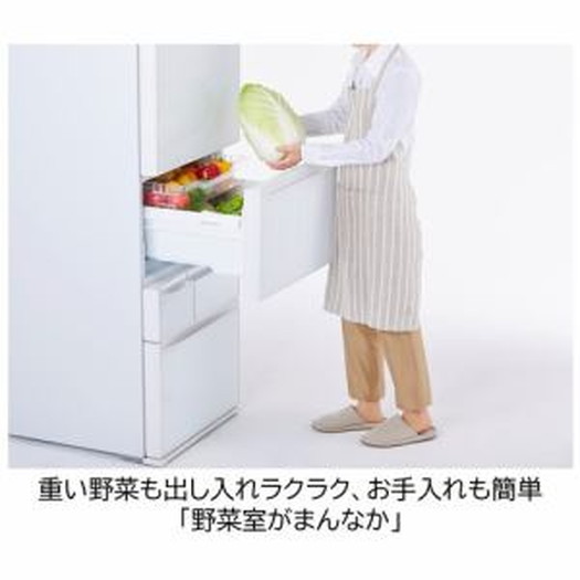 標準設置対応付】東芝 GR-T41GXH（EW） 冷蔵庫 VEGETA （411L・右開き