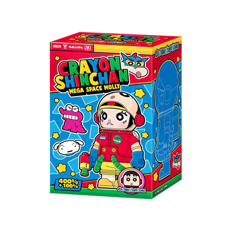 POP MART Mega Space Molly 400% +100% Crayon Shin Chan Mystery Boxes