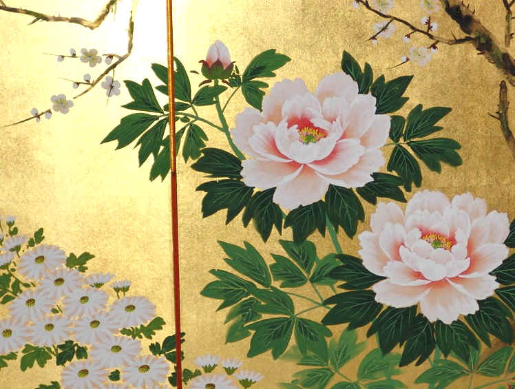 金屏風 日本画金屏風の製造/通信販売(通販) 御子柴屏風店