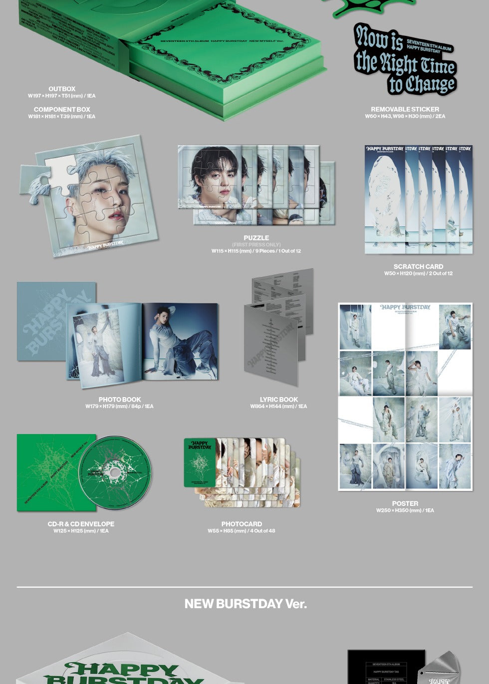 SEVENTEEN - 5th Album [HAPPY BURSTDA] (3 Versions) Random 1ea – K