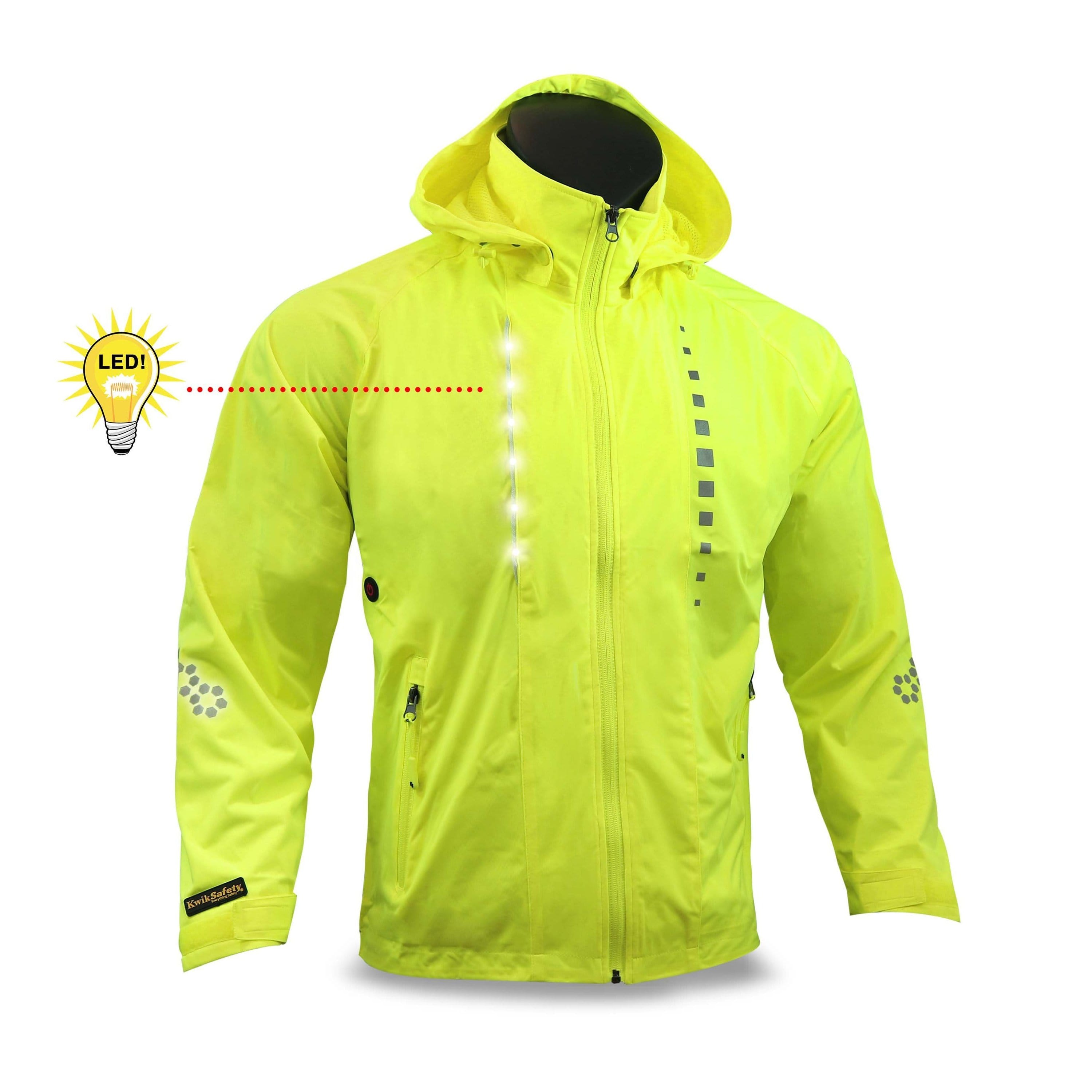 LED Windbreaker Safety Jacket | High Visibility by KwikSafety