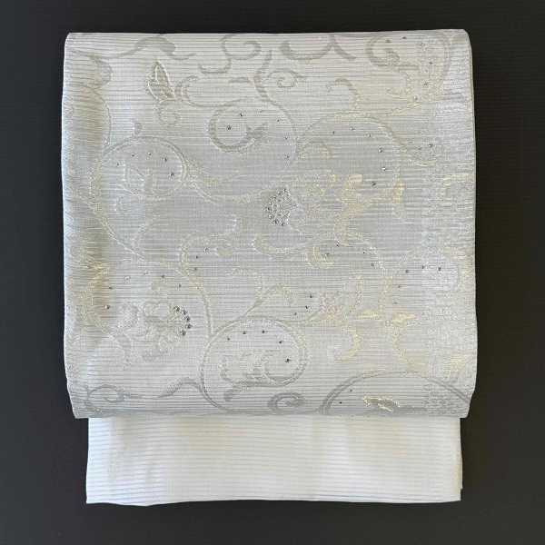 帯】 西陣織 袋帯 花唐草 スワロフスキー （お仕立て込み） / ことより