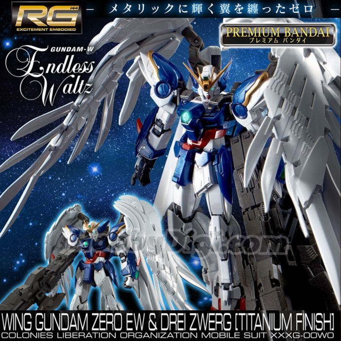 Premium Bandai RG Model Kits - 1/144 Wing Gundam Zero EW & Drei