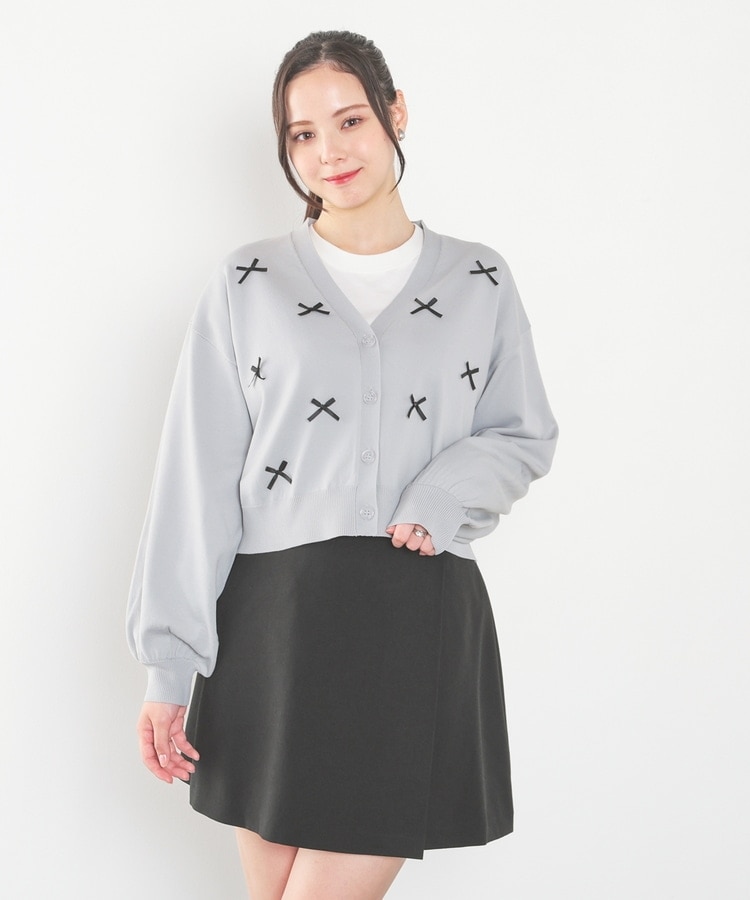 リボン付Vカーディガン: トップス｜ハニーズ公式通販