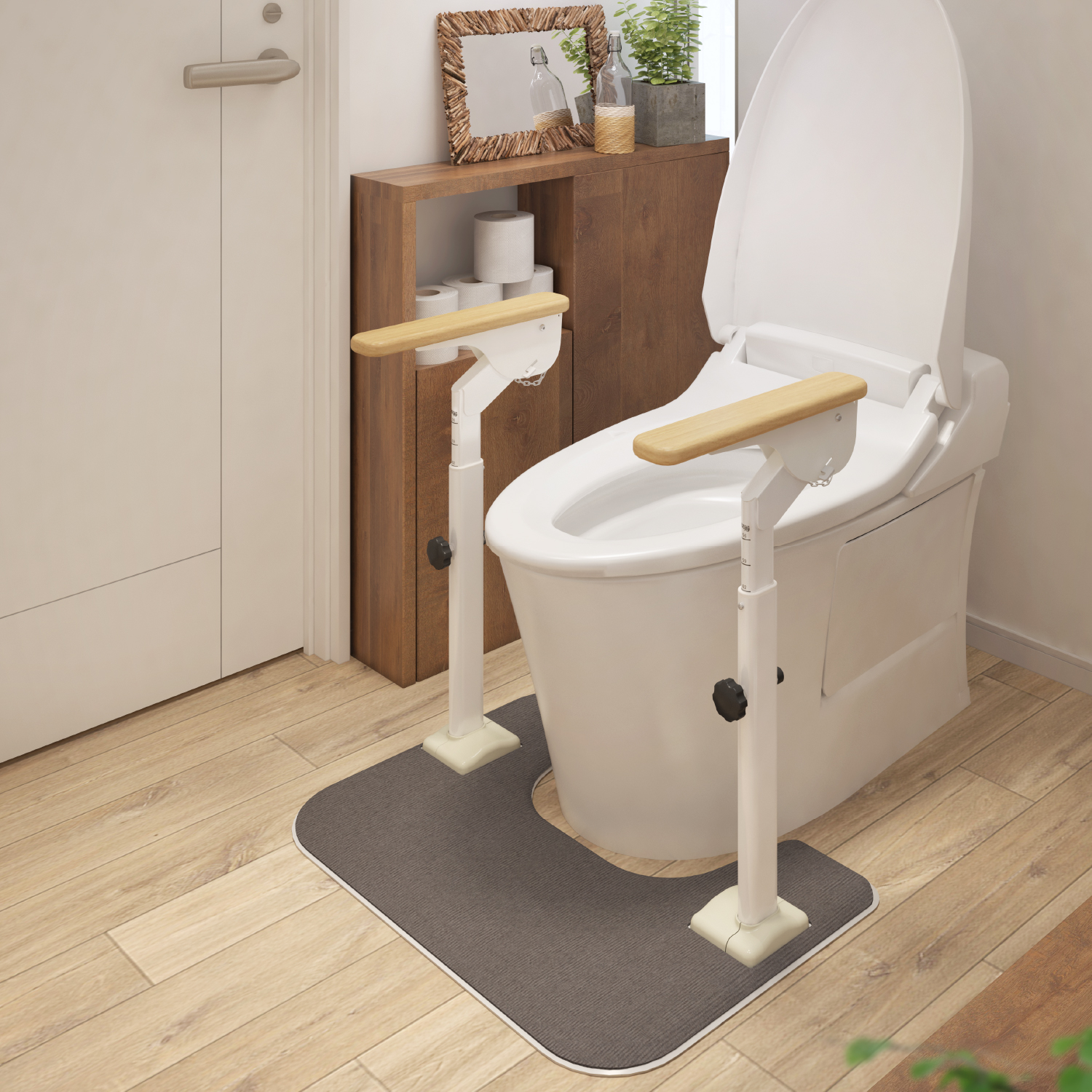 どんなトイレにも置くだけ簡単手すり 福祉用具レンタル|販売・介護