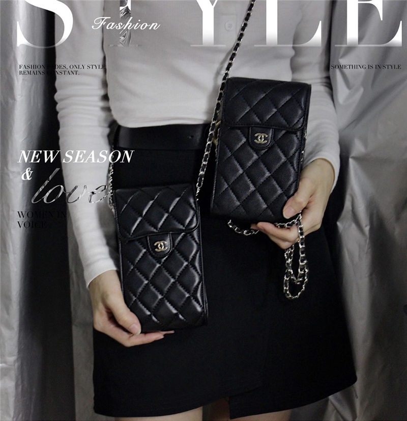 シャネル 斜 めがけ ミニ スマホショルダー ブランド スマホ 2台持ち