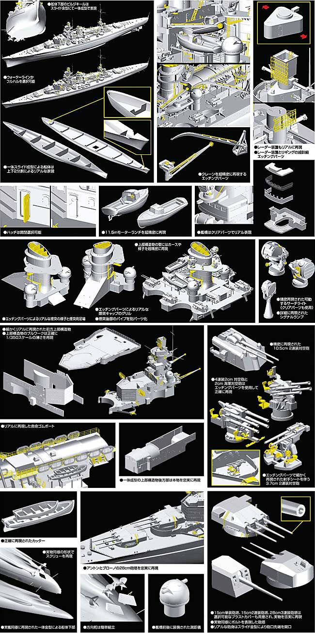 1/350 Modern Sea Power Series ドイツ戦艦 シャルンホルスト 1943