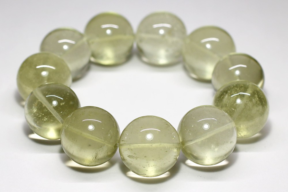 価格改定】[プレミアム]天然リビアングラスブレスレット（約24mm超大玉
