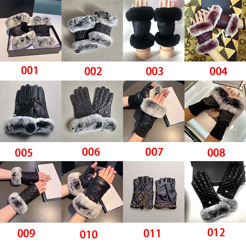 シャネル レザー手袋 レディース ファー Chanel 革てぶくろ グローブ