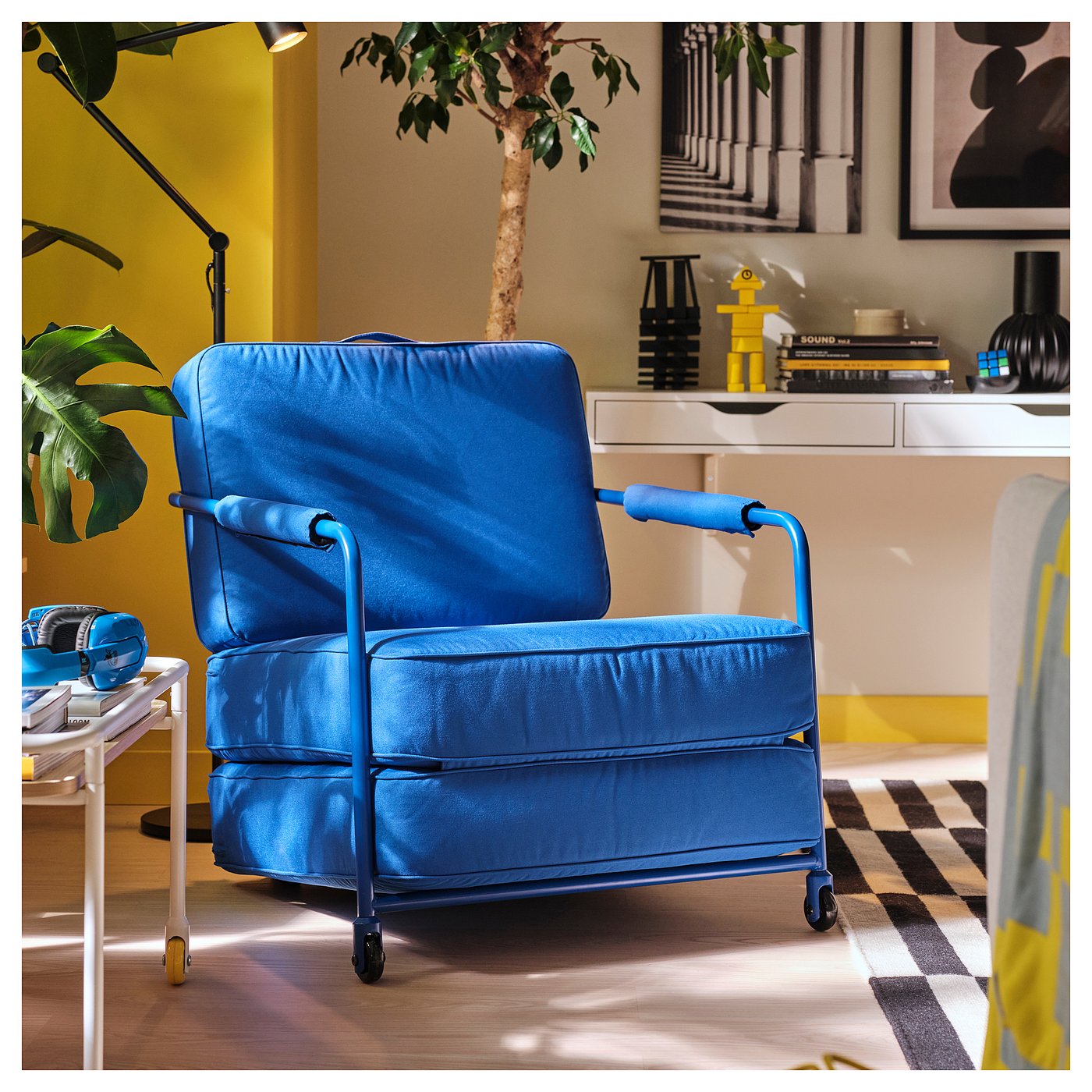 BRÄNNBOLL gaming lounge chair, Knisa bright blue - IKEA Norway