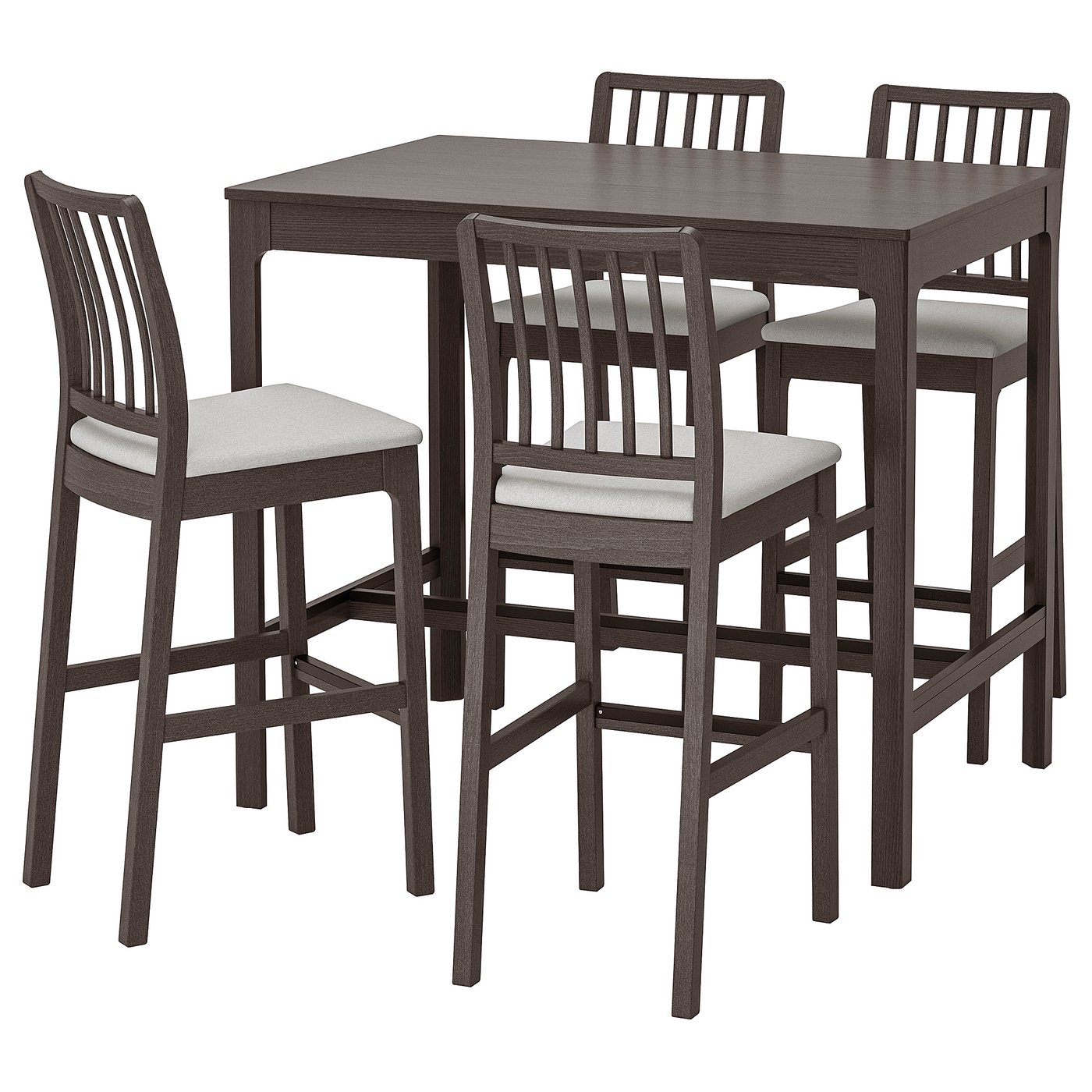 EKEDALEN / EKEDALEN bar table and 4 bar stools, dark brown/Orrsta