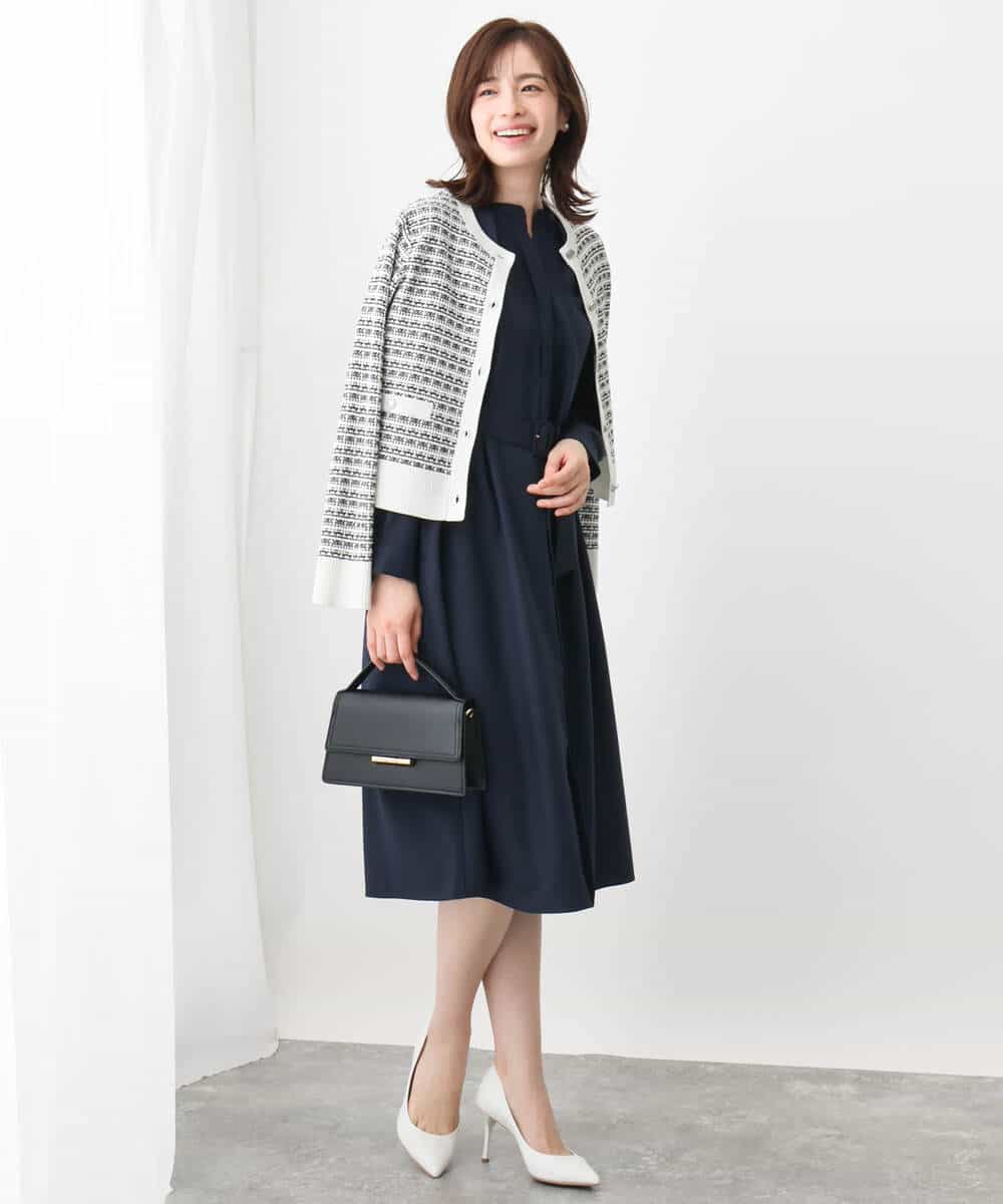 比翼仕立てリネンライクワンピース/洗える/WEB限定サイズあり