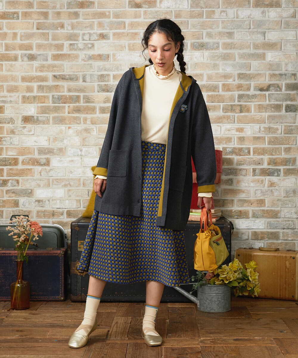 Palque Wフェイス ロングニットカーディガン(カーディガン