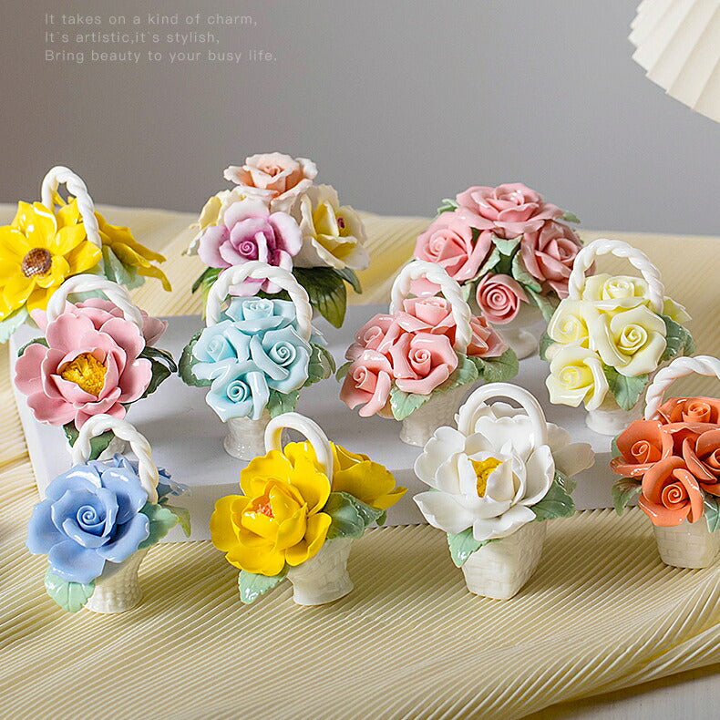 IwaiLoft 100年枯れない磁器のお花 花 置物 陶磁器 花のオブジェ