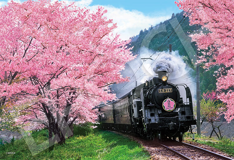 EPO-28-046s 風景 桜と大井川鐵道ー静岡 300ピース ［CP-SK］ エポック