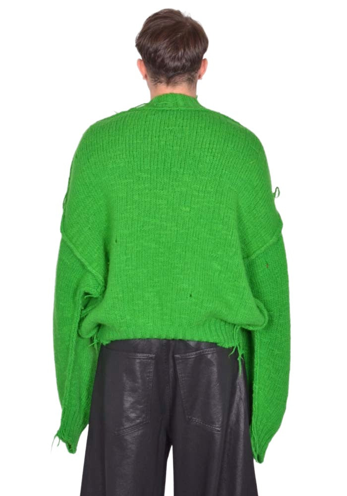 DOSHABURI通販｜LU'U DAN KINGPIN KNIT SWEATER NEON GREEN FW25