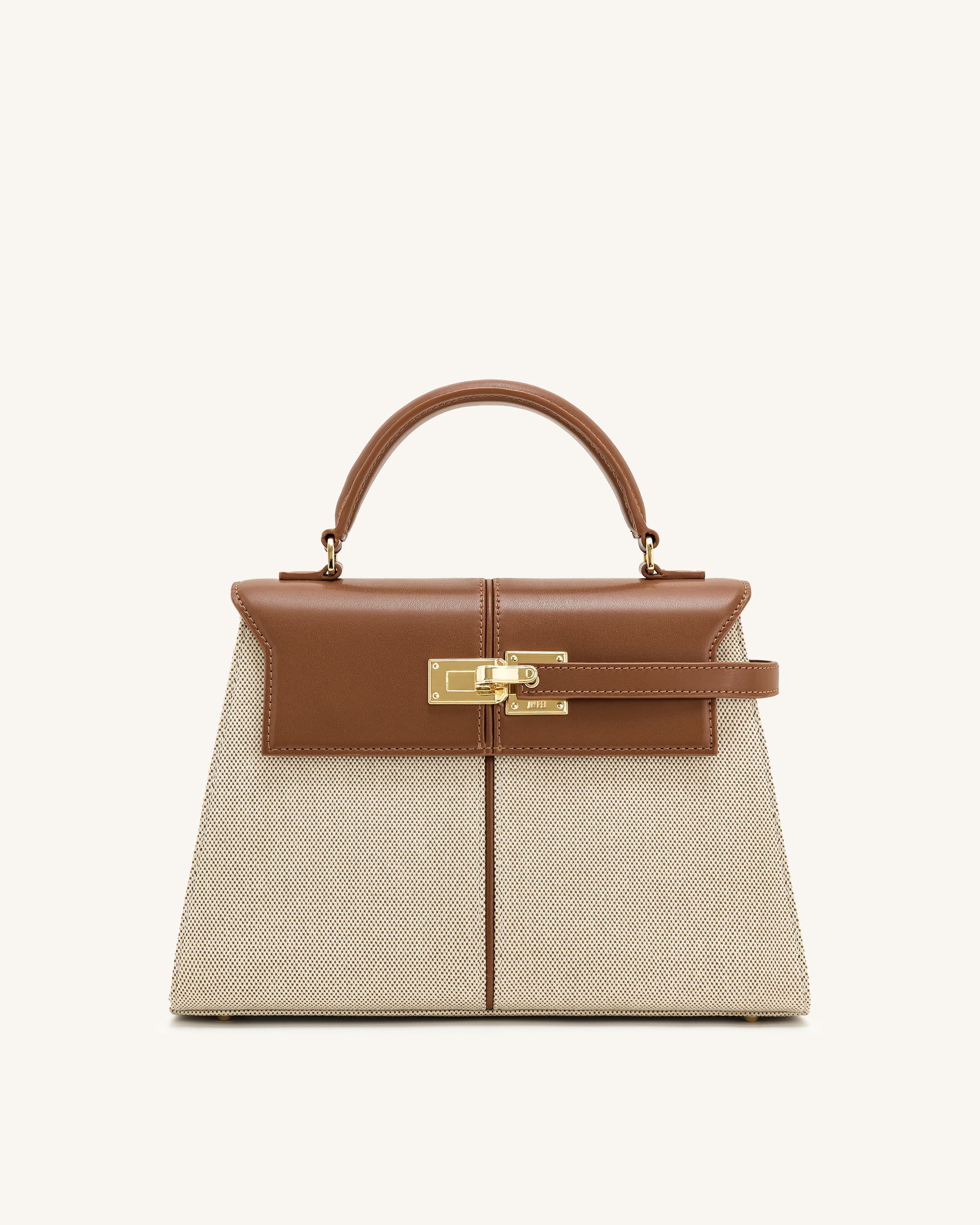 Elise Large Top Handle Bag - Brown Canvas | JW PEI