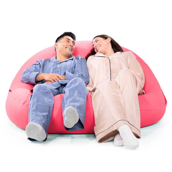 ベンティXXL特大ビーズクッション:サーモンピンク/マシュマロ