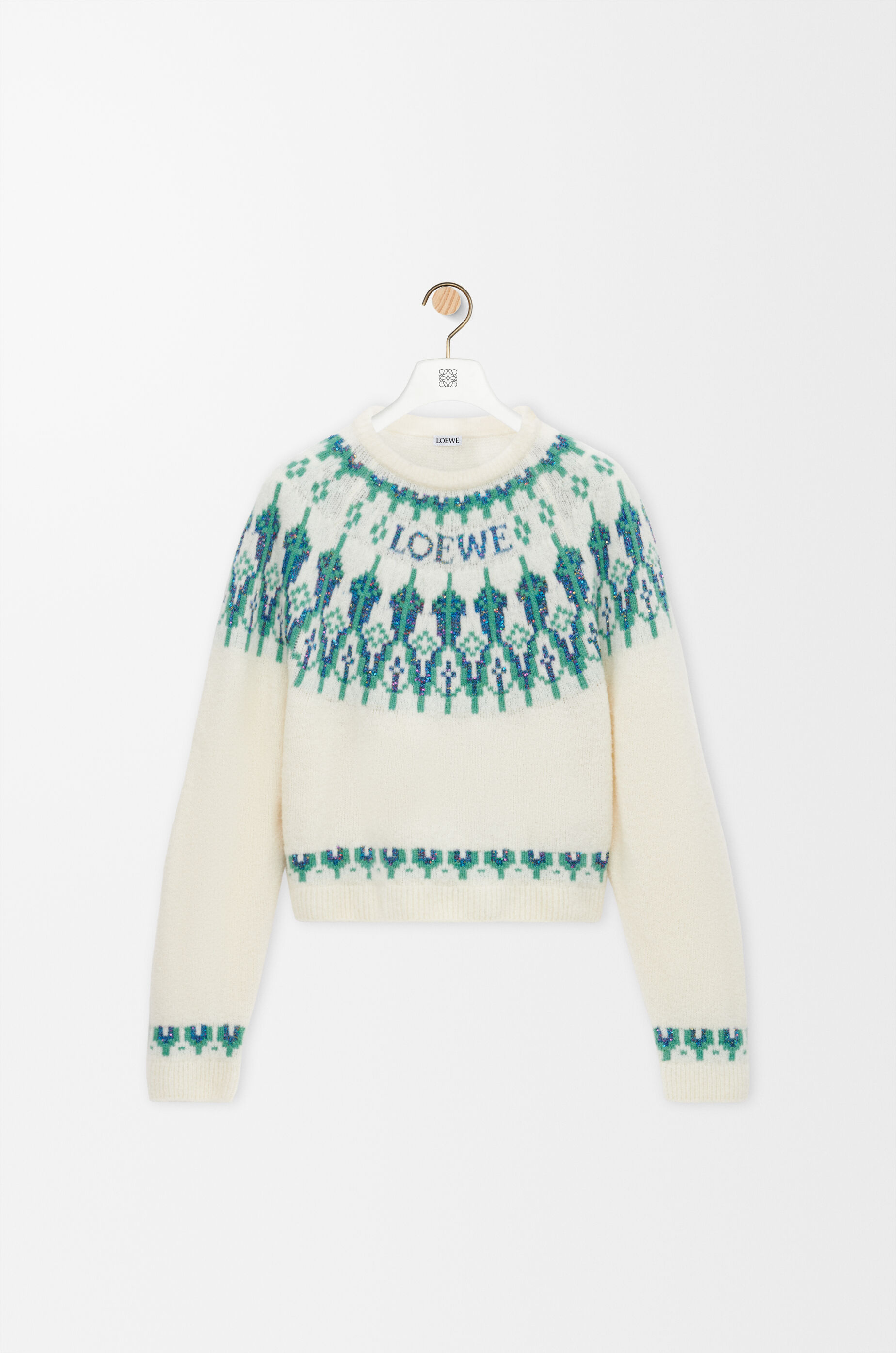 Sweater in wool blend White - LOEWE USA Official Website