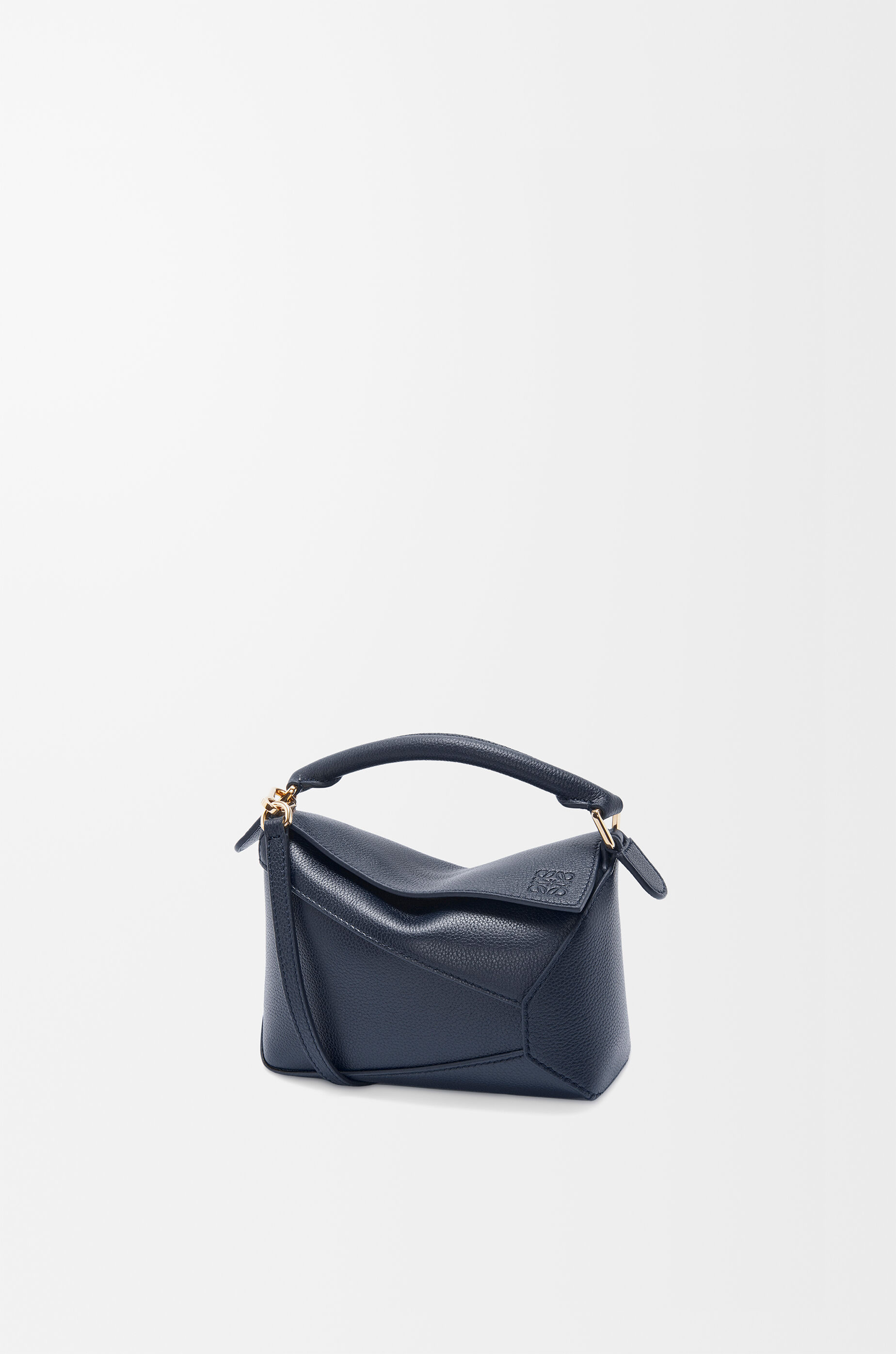 パズルエッジ バッグ ミニ（ソフトグレインカーフ） ブルー - LOEWE