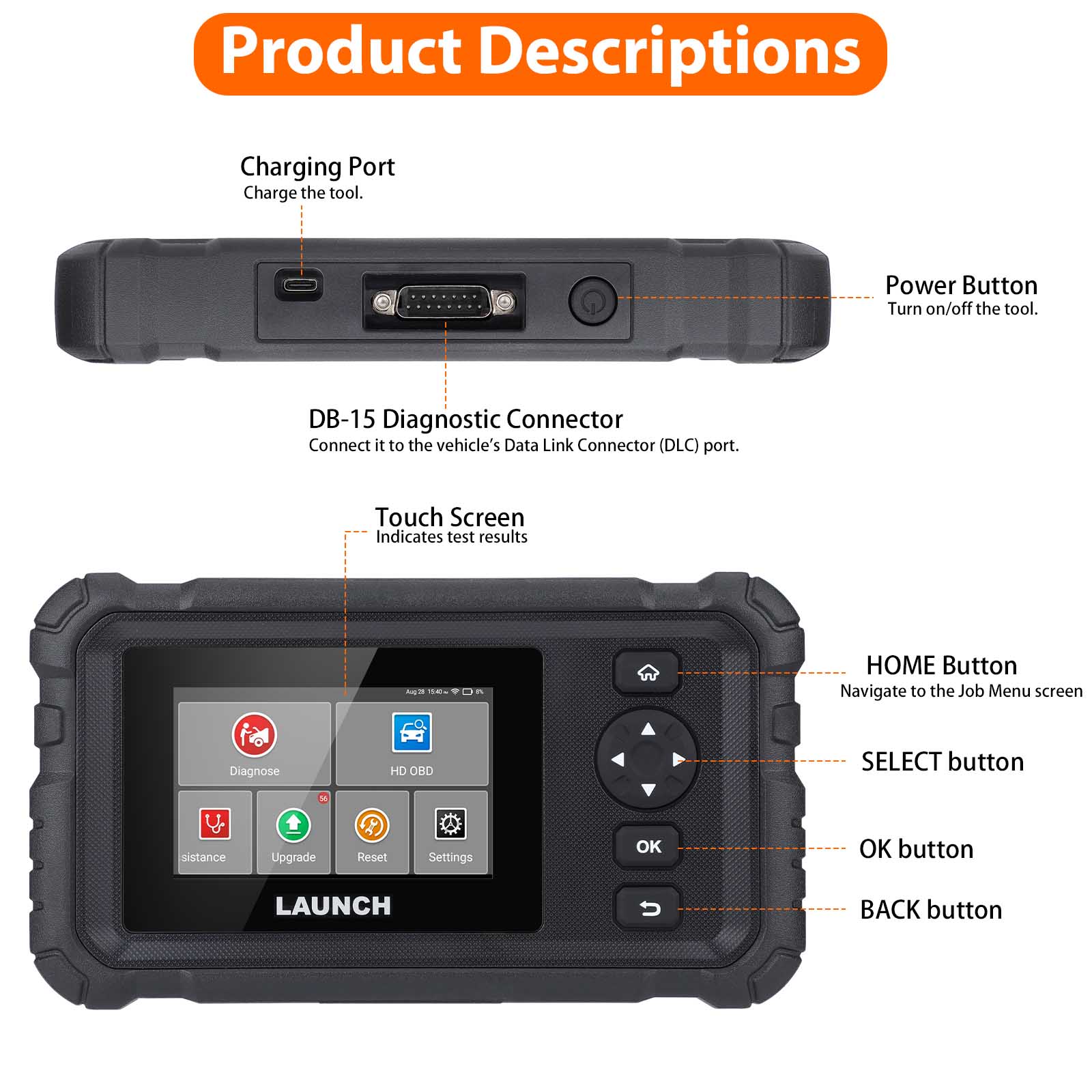 LAUNCH CRP129 HD Elite 24V Heavy Duty Truck All Systems Diagnostic