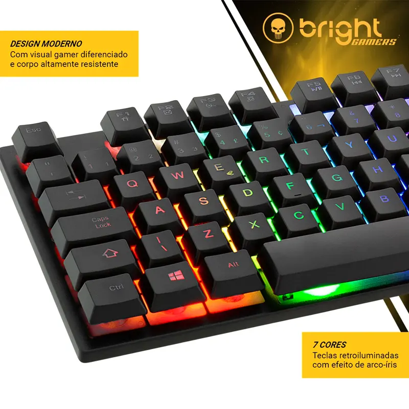 Combo Gamer Mouse 6 Botões +Teclado +Mousepad - Bright - Lupel