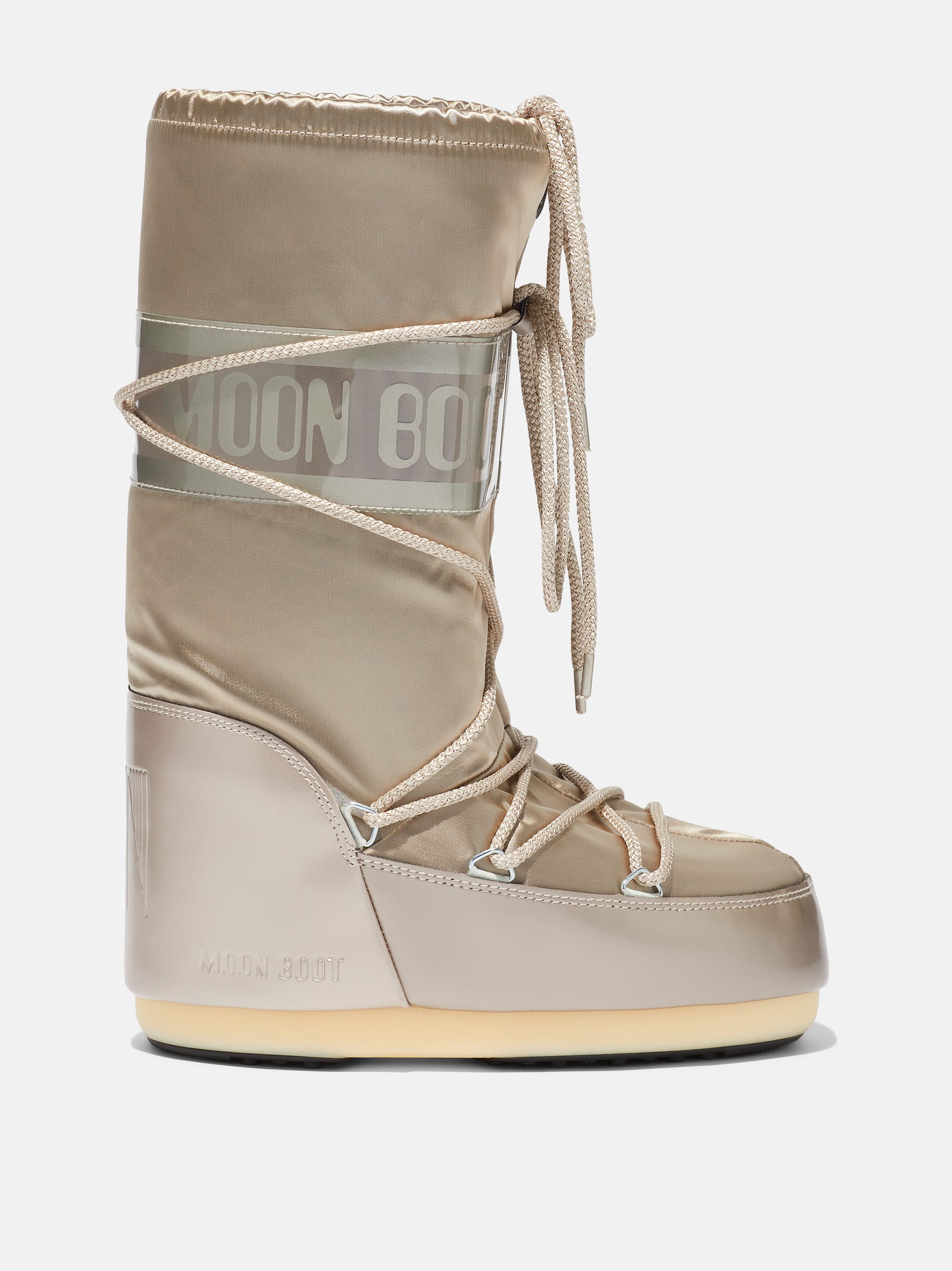 ICON GLANCE PLATINUM SATIN BOOTS | Moon Boot®