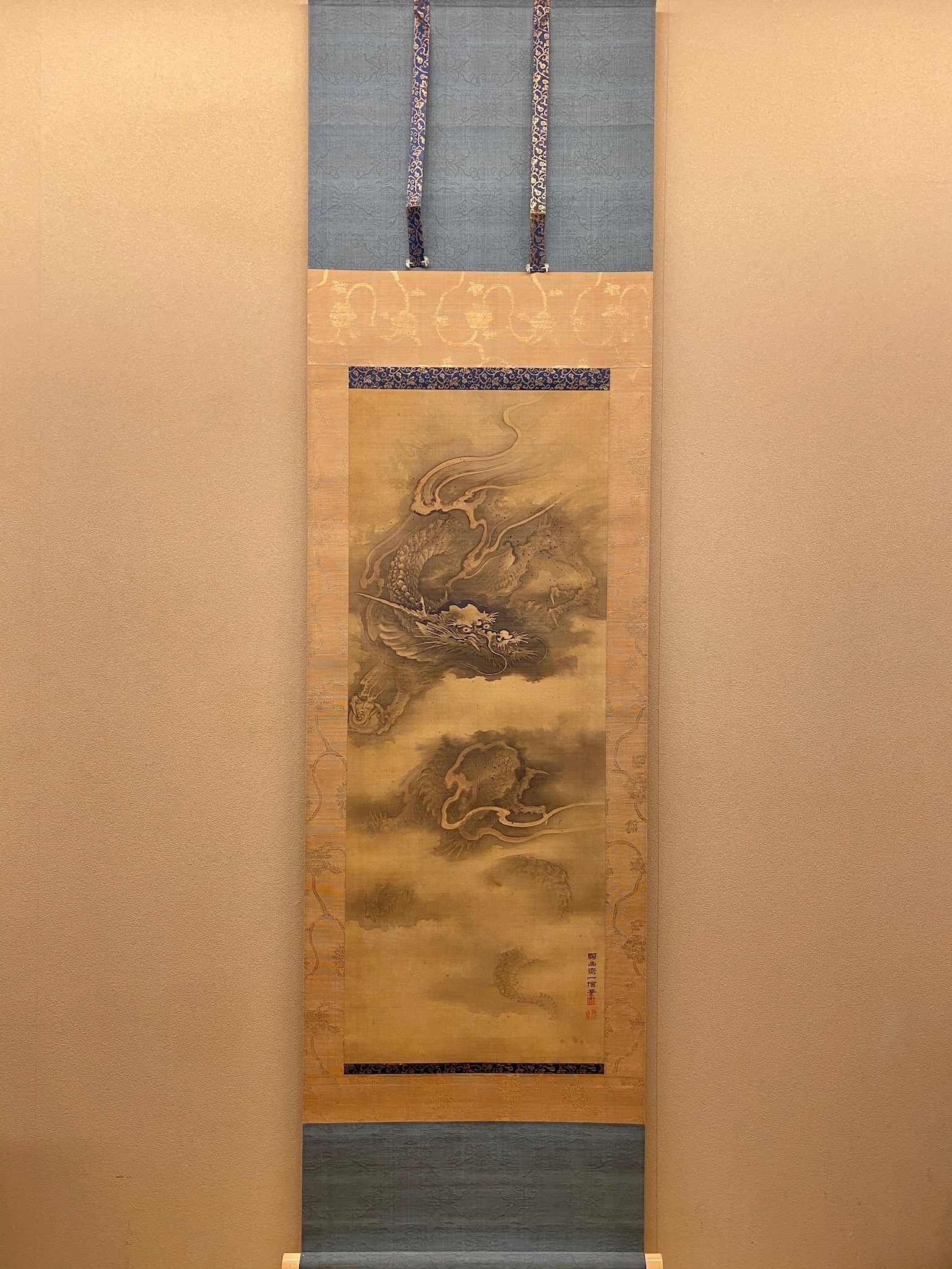 真作】龍岳/青緑閑居農夫之図/掛軸/名家伝来/AA-913 真作】龍岳/青緑