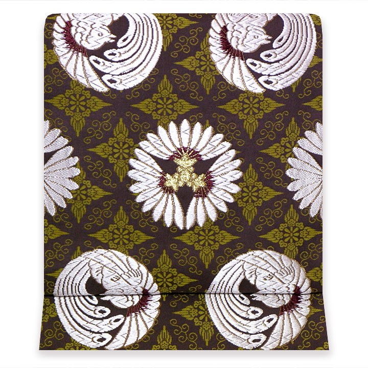 誉田屋源兵衛 謹製 草木染め 全通袋帯【七宝鳳菊文】 [250519-goho-1