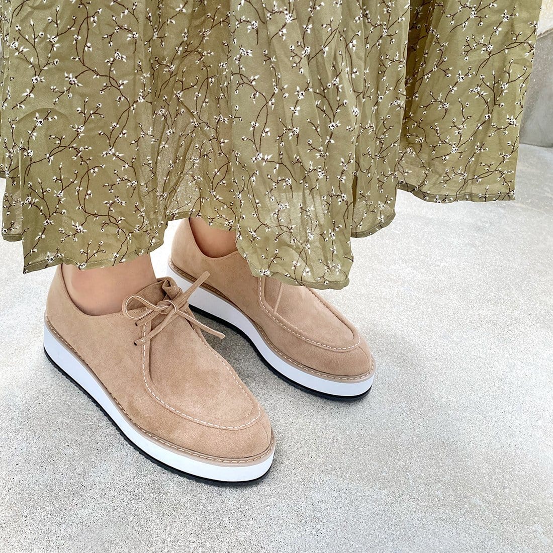 プラットフォーム チロリアンシューズ（1185）ベージュS – mamian