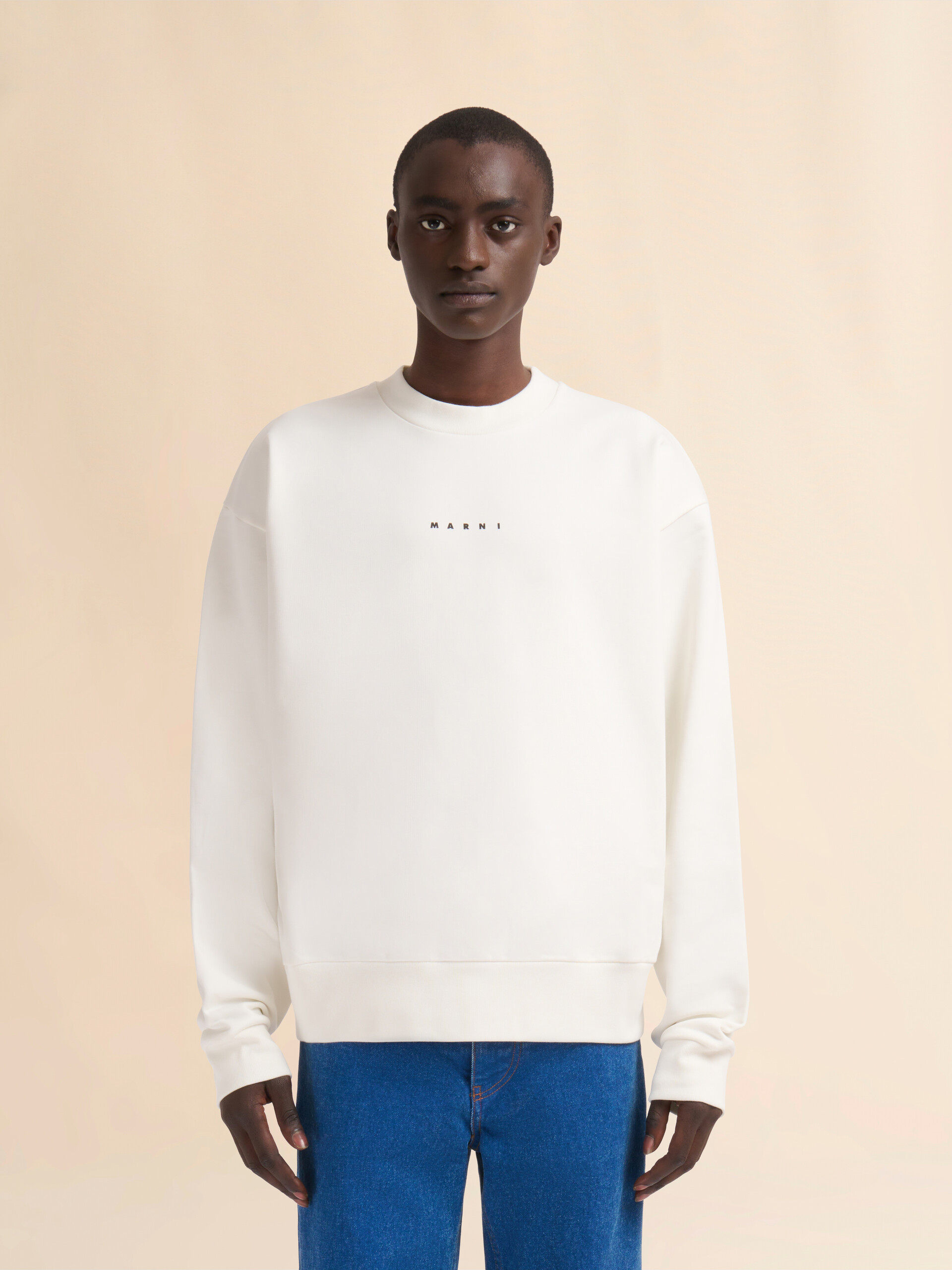 ホワイト ミニロゴ入り オーガニックコットン製スウェットシャツ | Marni