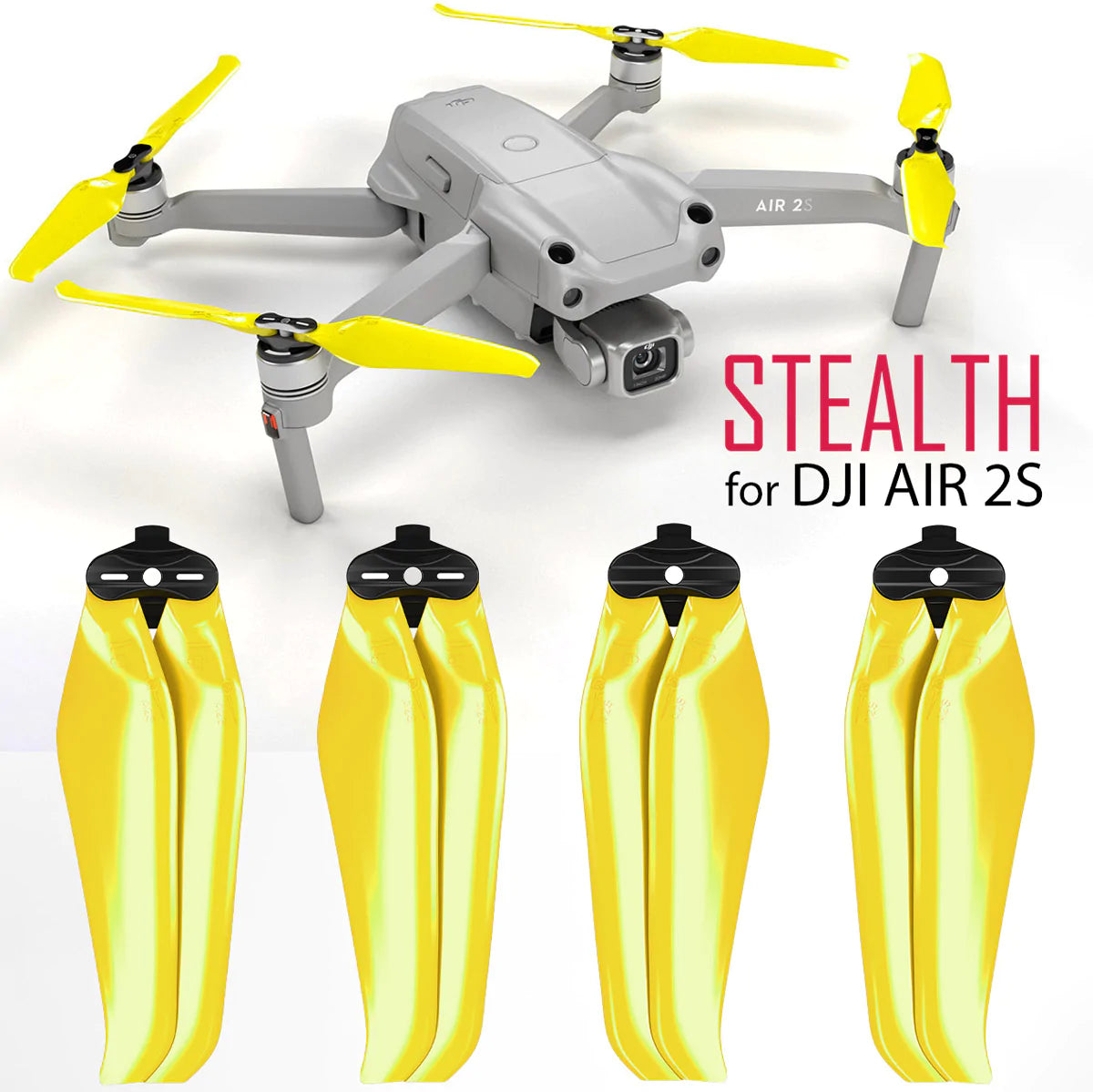 DJI Air 2S STEALTH Upgrade Propellers -x4 ORANGE -Master Airscrew
