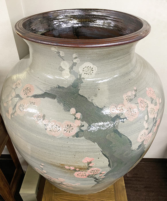 大迫力 圧巻の益子焼大壺 窯元：よこやま 美品 高さ約1m6cm