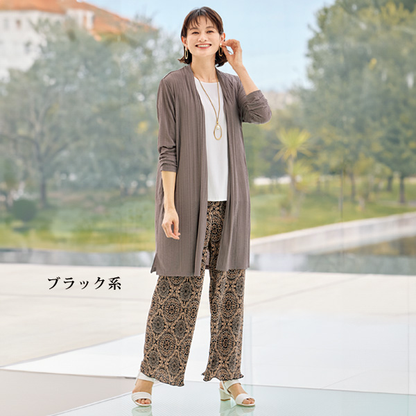 オリエンタル柄 プリーツパンツ | 京都通販ミセスのファッション館・本店