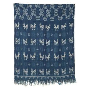 ポイント10倍】【送料無料】インドネシア スンバ島イカット 大 藍 小柄