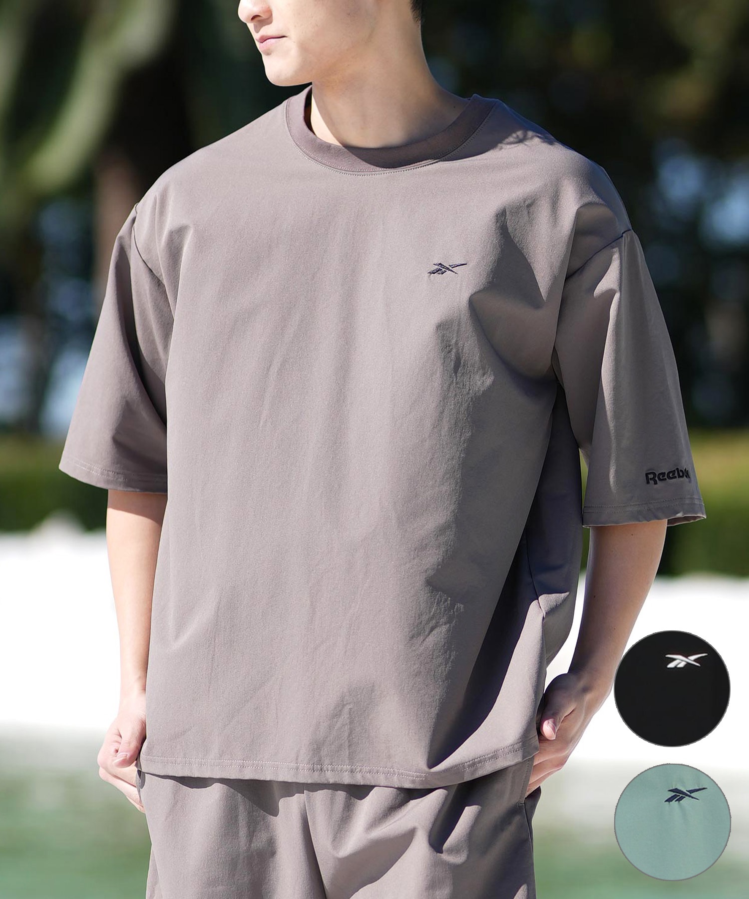 Reebok リーボック 水着 ラッシュガード 半袖 Tシャツ メンズ オーバー