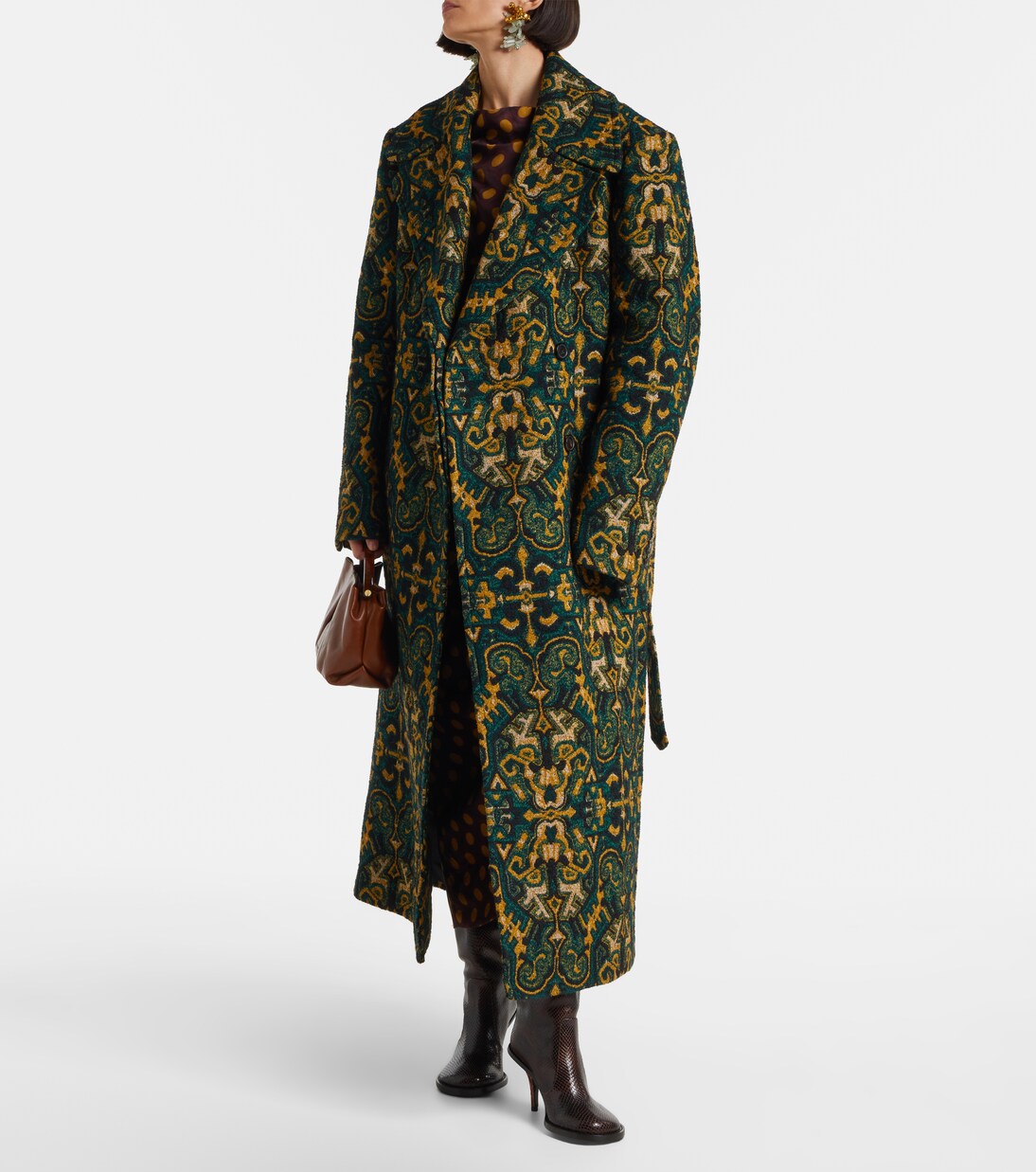 Rafaella printed coat in green - Dries Van Noten | Mytheresa