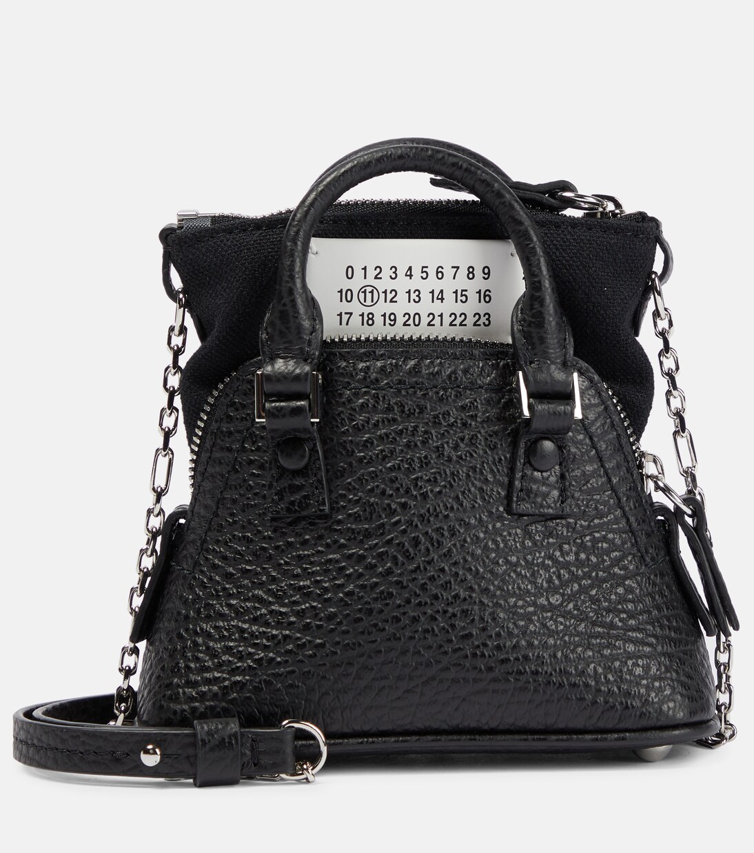 5AC Classique Baby leather tote bag in black - Maison Margiela