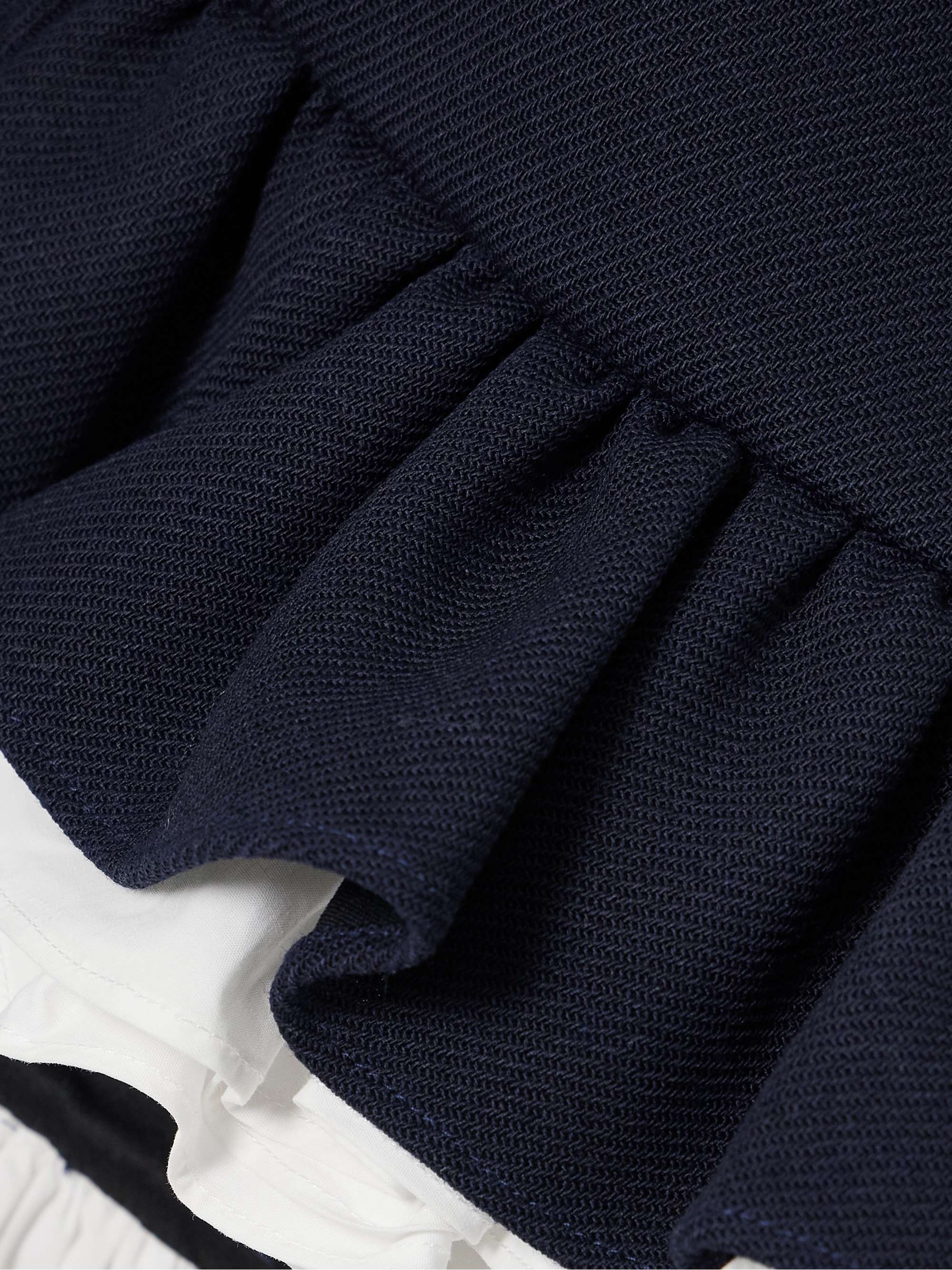 SHUSHU/TONG Ruffled layered wool-twill midi skirt | NET-A-PORTER