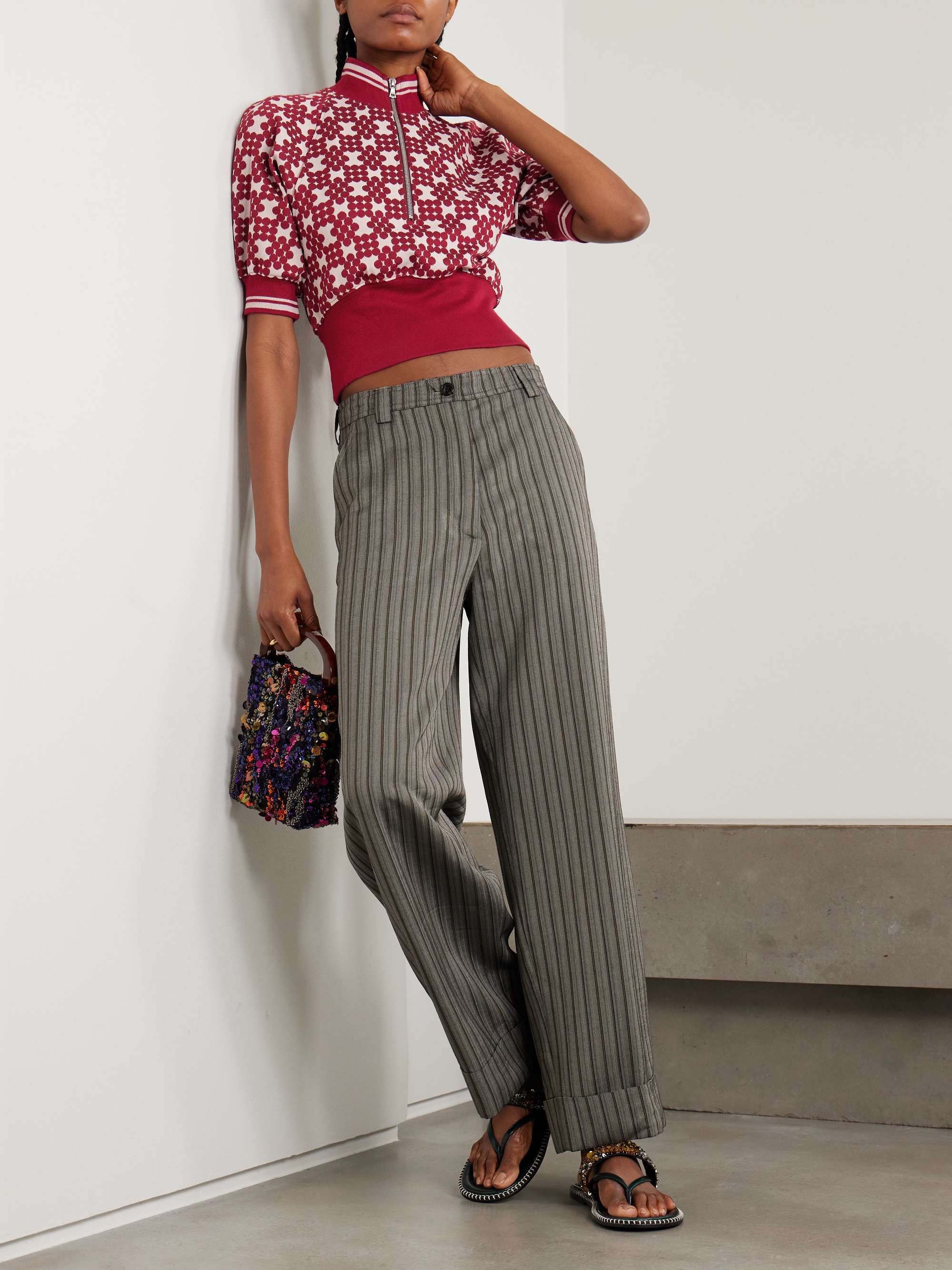 DRIES VAN NOTEN Striped jacquard-knit half-zip sweater | NET-A-PORTER