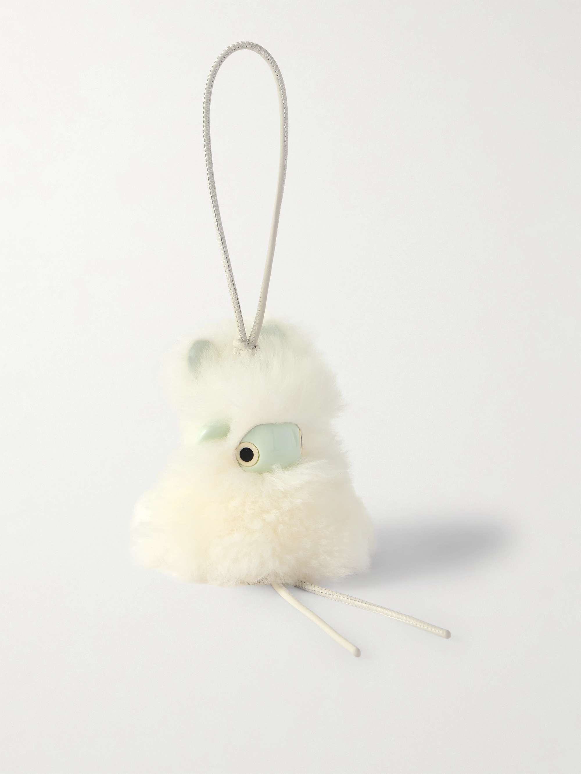 LOEWE Bunny Puzz shearling and acetate bag charm | NET-A-PORTER