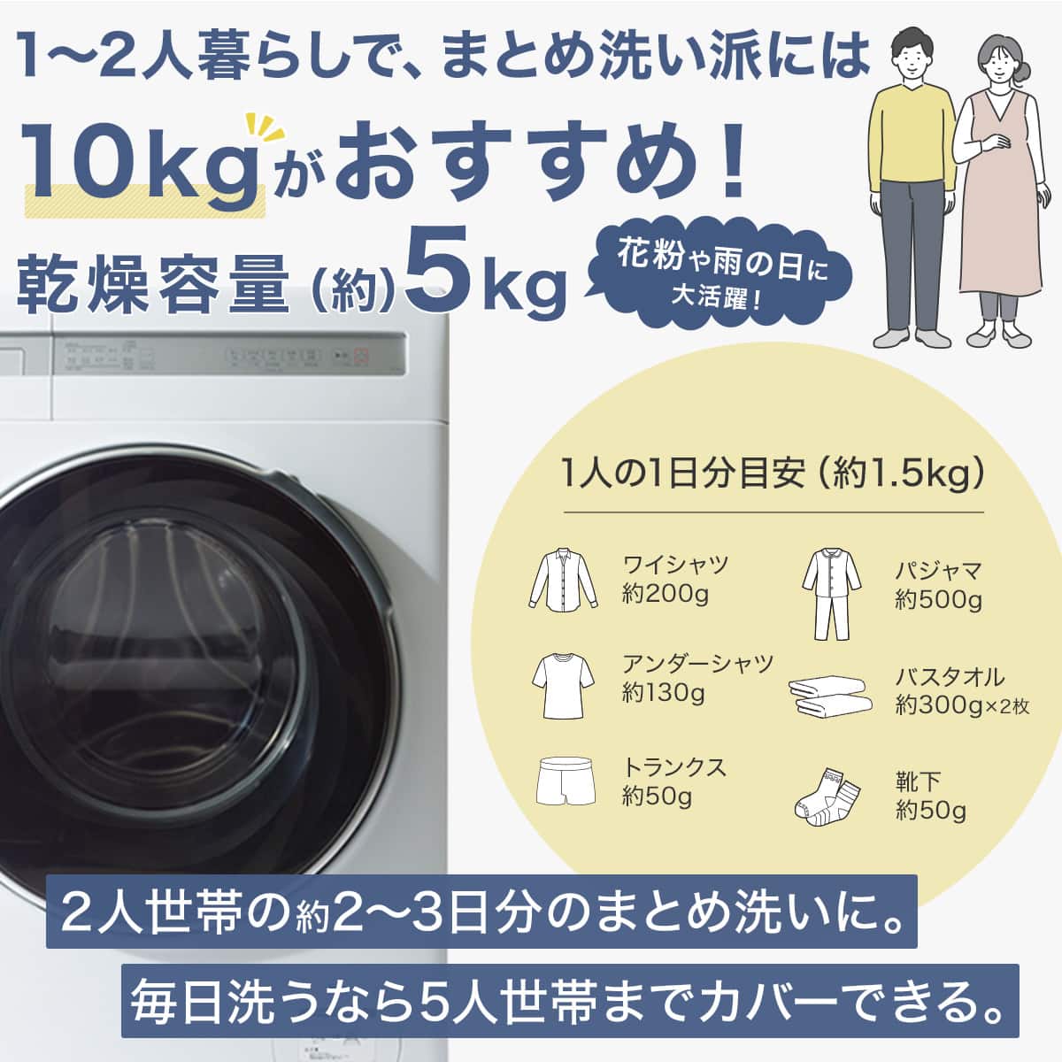 10kgドラム式洗濯乾燥機 (ND100KL1 ホワイト)(リサイクル回収なし