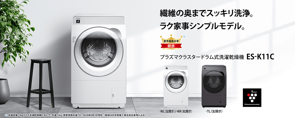 ドラム式洗濯機 クリスタルホワイト ES-K11C-WR ［洗濯11.0kg /乾燥6.0