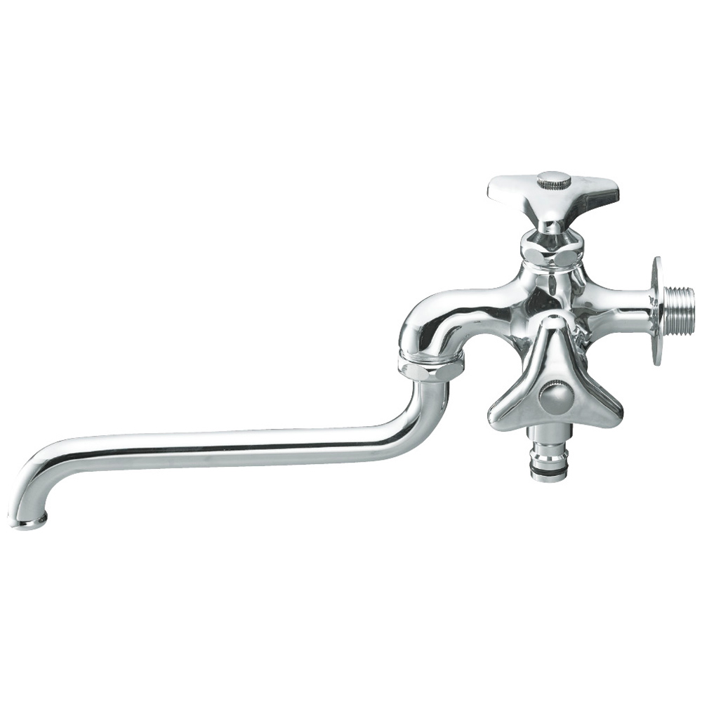 散水用二口自在水栓（固定コマ仕様） | 商品のご案内 | SANEI