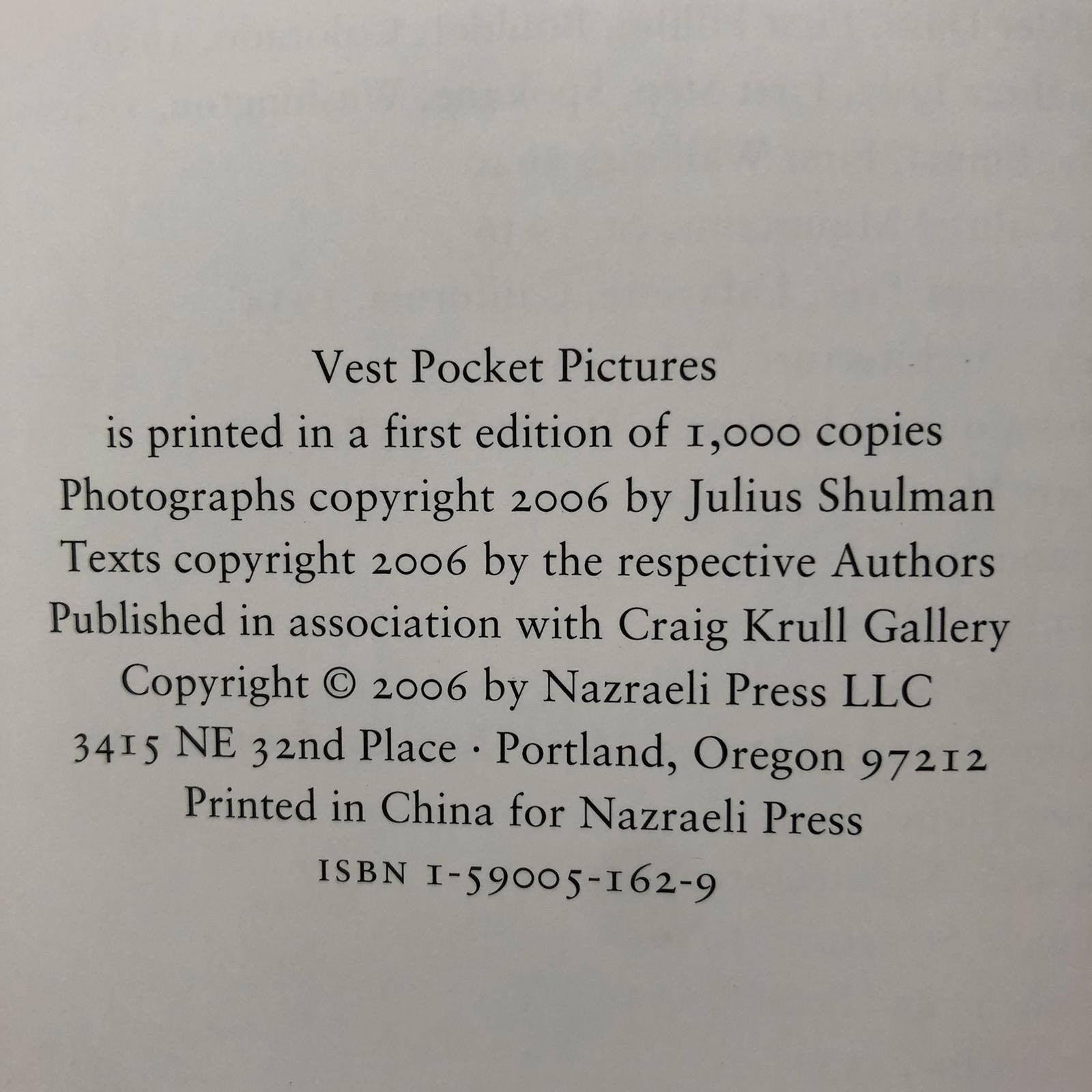 Buy Vest Pocket Pictures by Julius Shulman online – Setanta Books