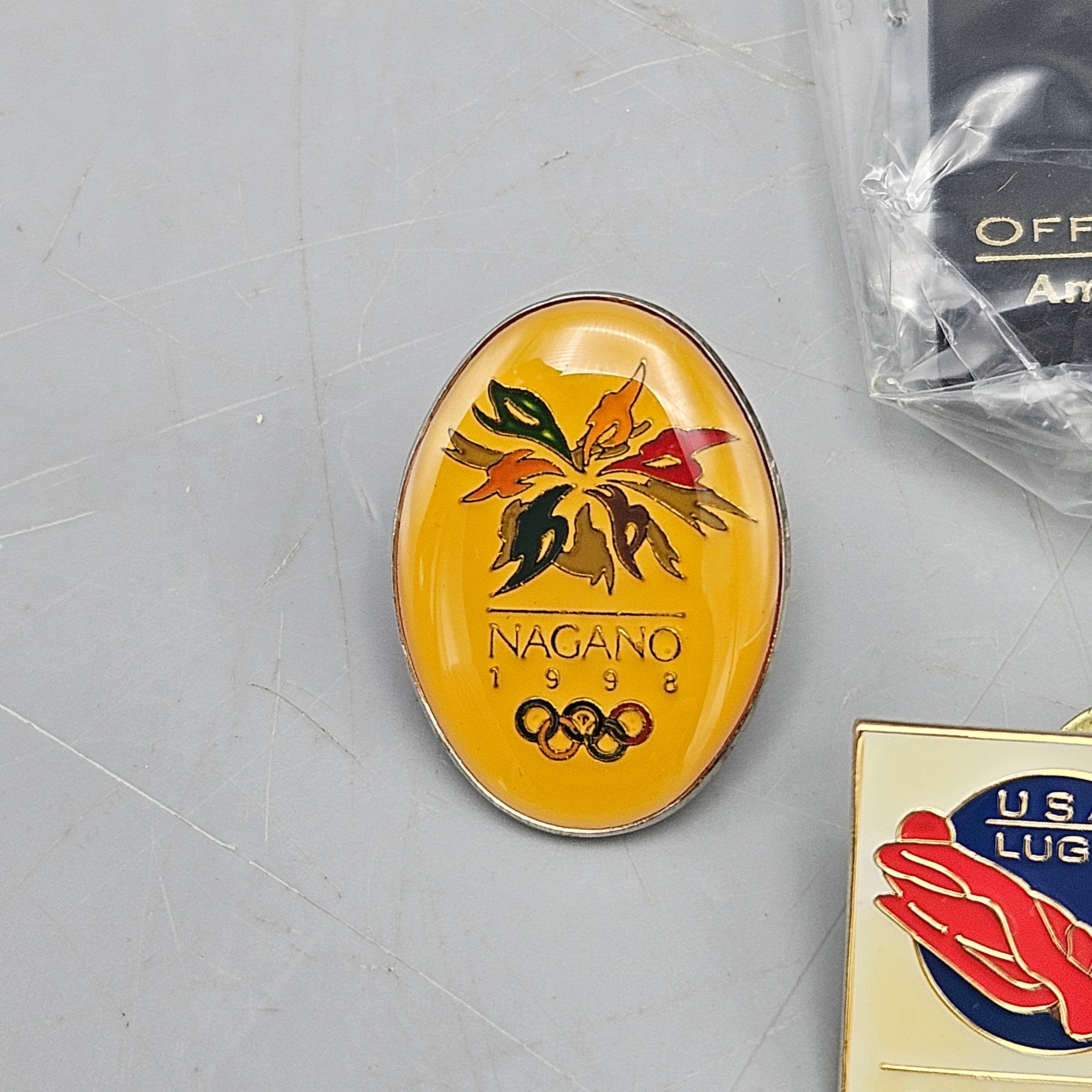 Lot of 5 Nagano 1998 Olympic Pins | Authenticated Estate Treasure