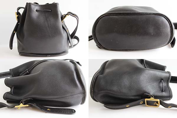 USA製 COACH オールド コーチ 巾着 レザー ショルダーバッグ 黒