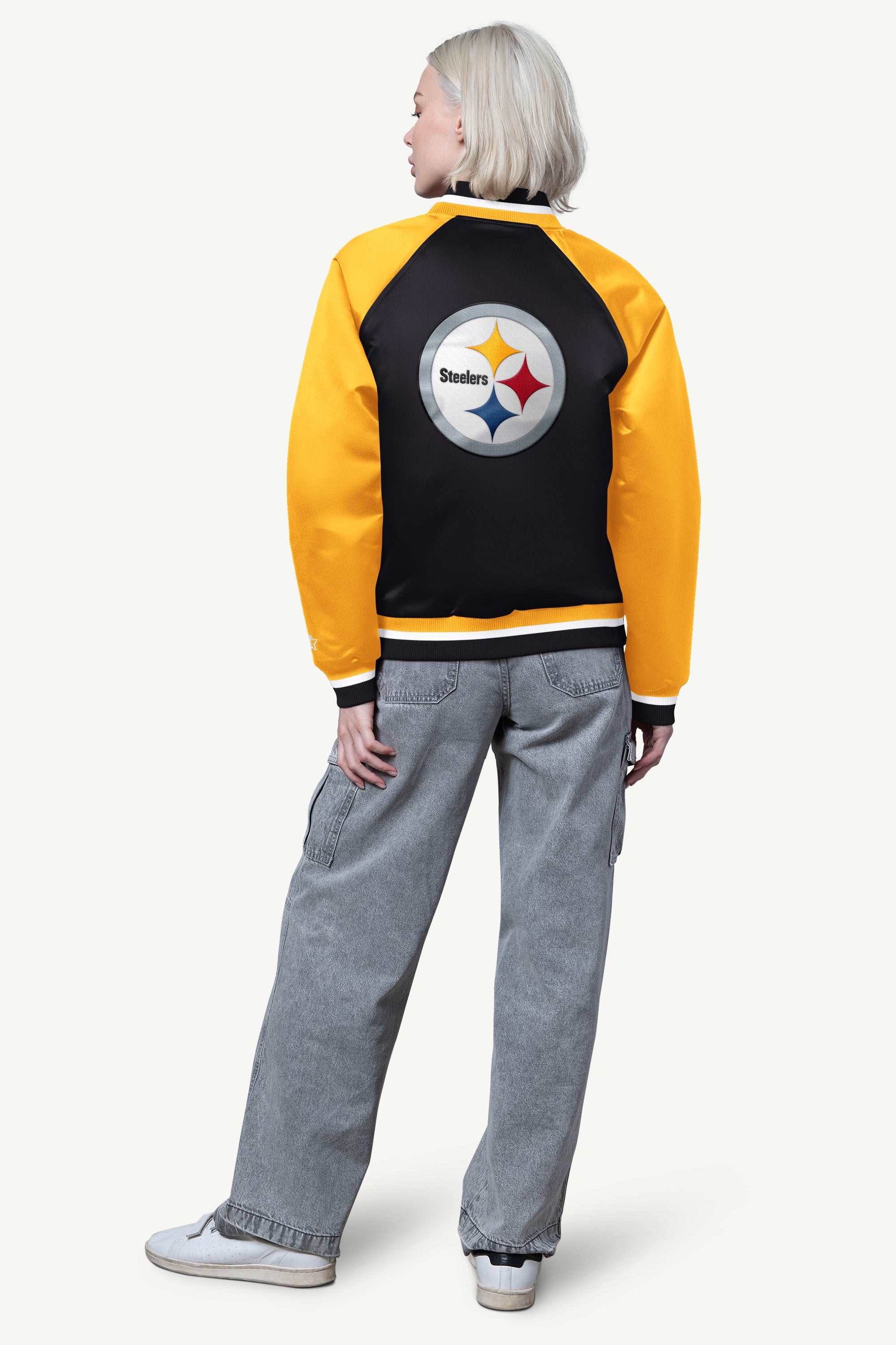 Womens Pittsburgh Steelers Final Score Satin Varsity Jacket | NFL