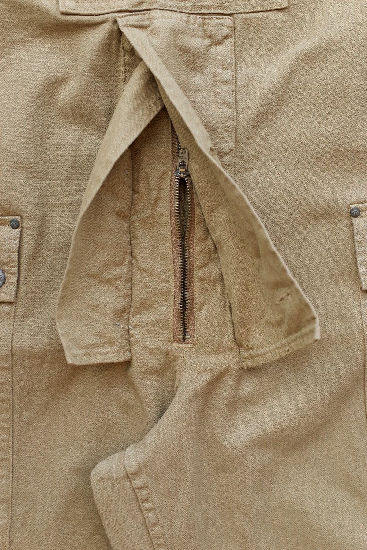 NIGEL CABOURN - LYBRO NAVAL DUNGAREE HERRINGBONE - TAN – PHAETON