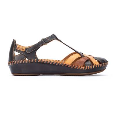 Women's semi-open shoes with hook-and-loop closure P. VALLARTA 655